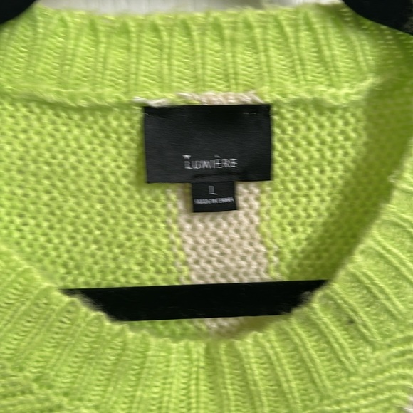 NWT Lumiere green and cream sweater size large - Picture 3 of 5